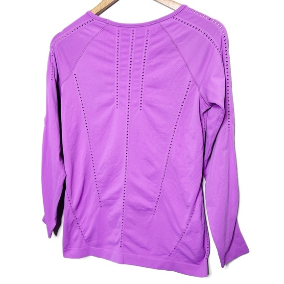Athleta Women's Purple Vented Long Sleeve Stretch Crewneck Workout Athletic Top - Picture 11 of 16